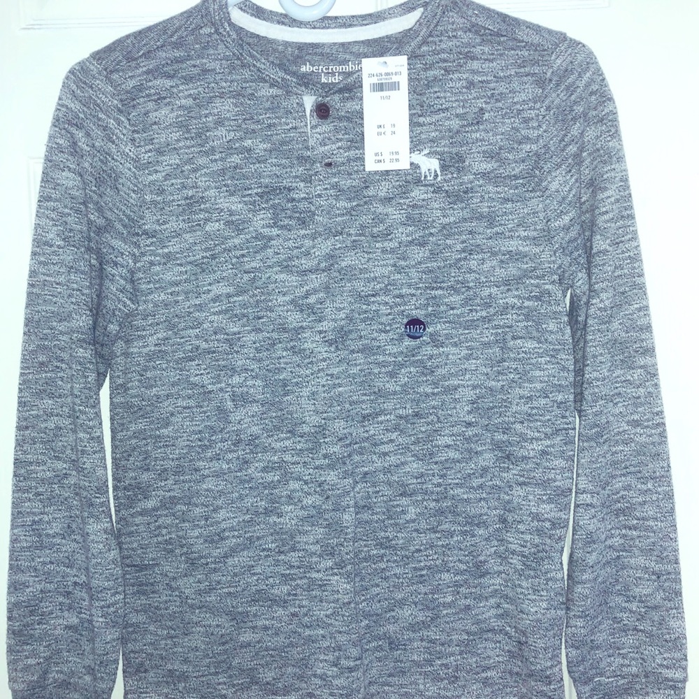 Abercrombie Kids Grey Thermal Henley 11/12